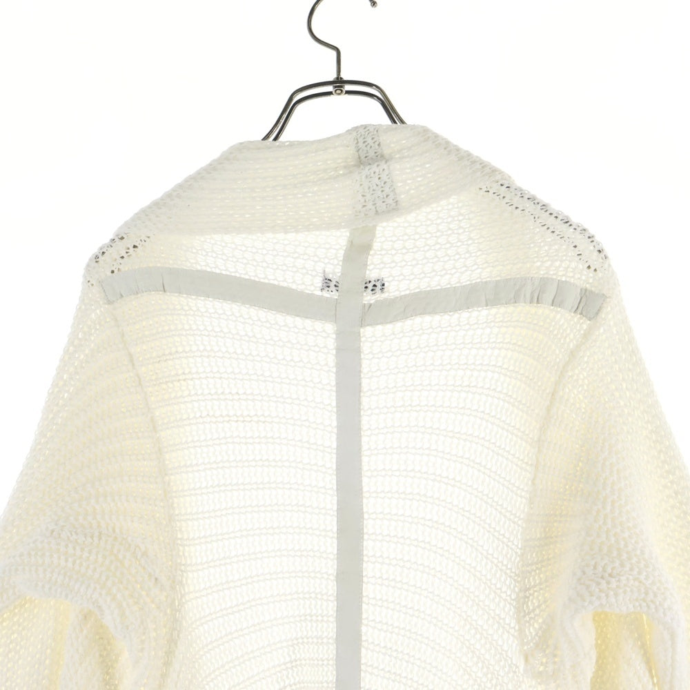 KMRii(ケムリ) レザーポケット ニット ロングカーディガン ホワイト