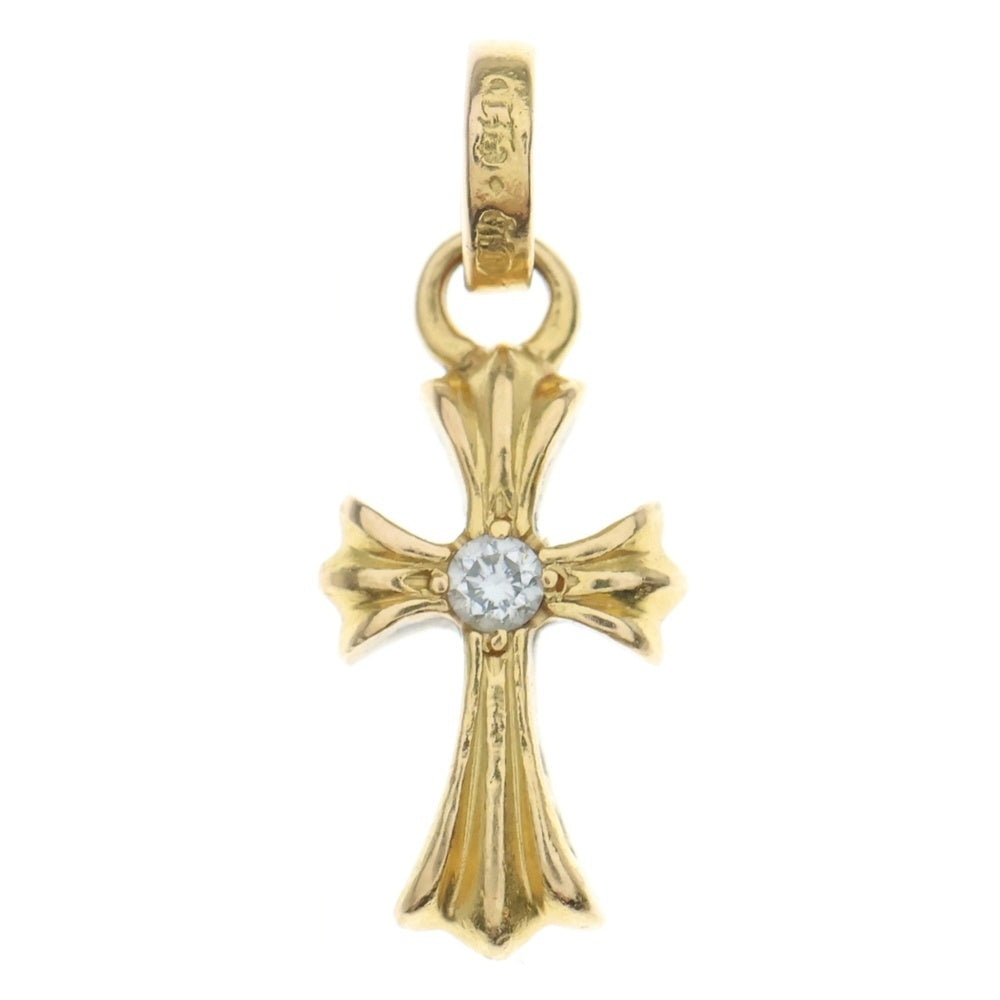 CHROME HEARTS(クロムハーツ) 22K CRS BBYFAT DIA ベイビーファットクロス 両面1ダイヤ ペンダントトップ ゴールド BCA034