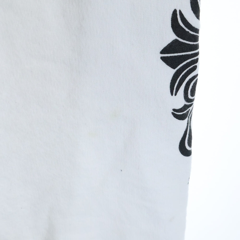 CHROME HEARTS(クロムハーツ) SWTSHRT PLVR 袖フローラルバックホースシュープリントプルオーバーパーカー フーディー ホワイト