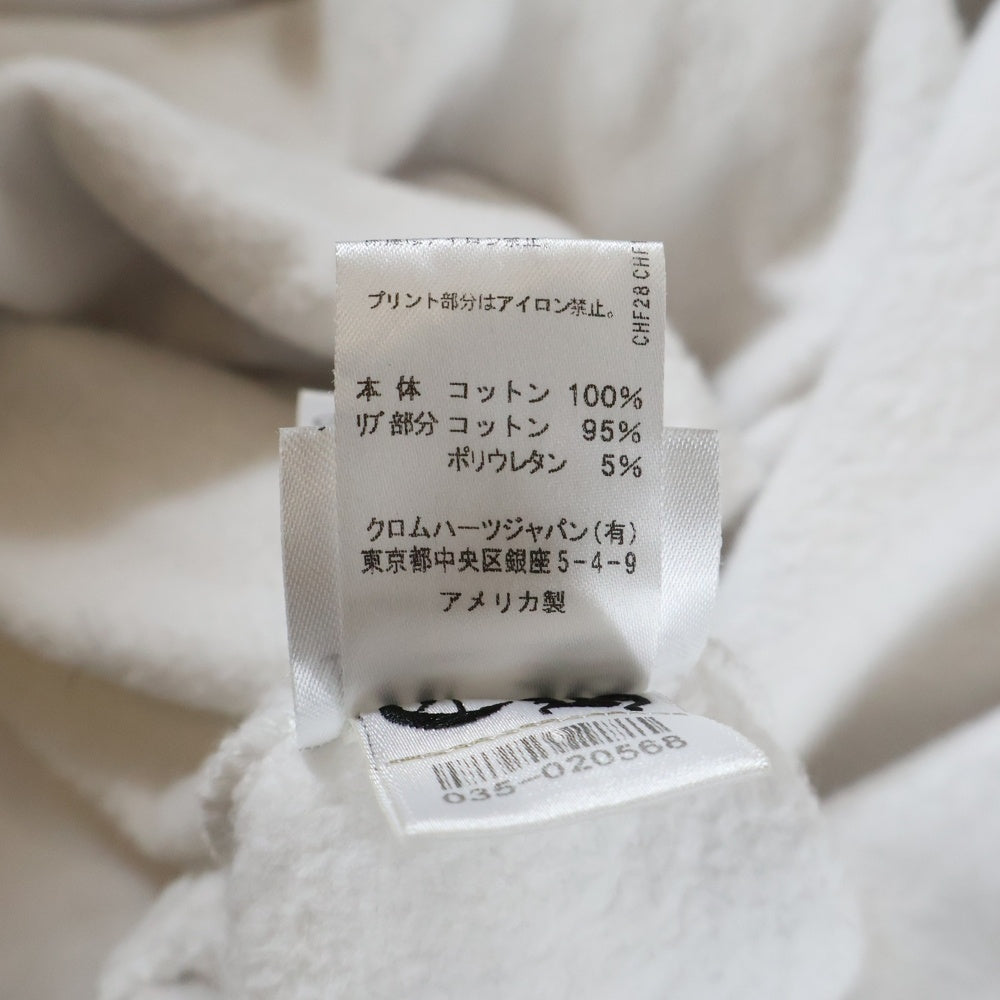 CHROME HEARTS(クロムハーツ) SWTSHRT PLVR 袖フローラルバックホースシュープリントプルオーバーパーカー フーディー ホワイト