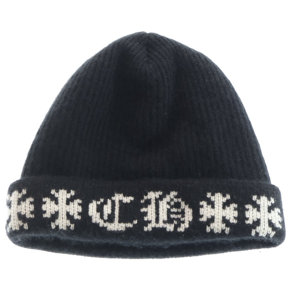 CHROME HEARTS(クロムハーツ) BIG DADDY ビッグダディ スターボール付きカシミヤニットビーニーニットキャップ ブラック