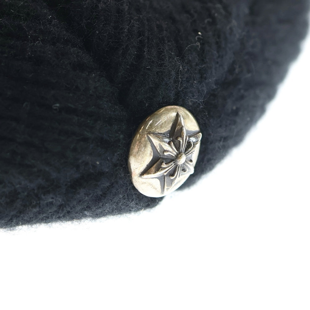 CHROME HEARTS(クロムハーツ) BIG DADDY ビッグダディ スターボール付きカシミヤニットビーニーニットキャップ ブラック