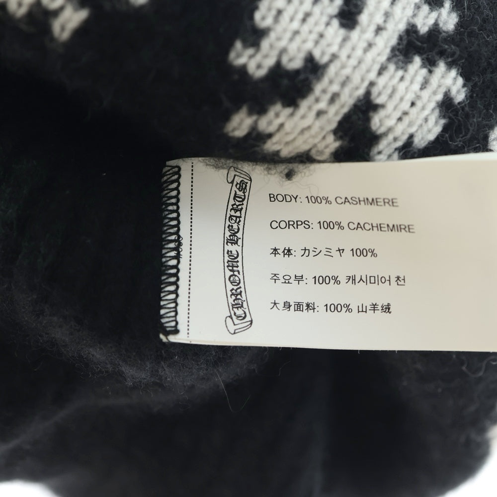 CHROME HEARTS(クロムハーツ) BIG DADDY ビッグダディ スターボール付きカシミヤニットビーニーニットキャップ ブラック