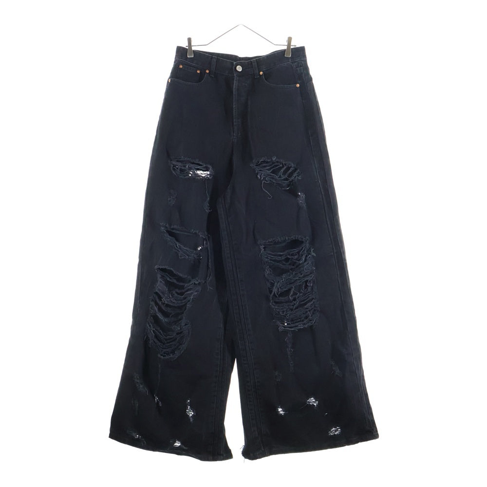 VETEMENTS(ヴェトモン) Destroy Denim Pants デストロイ デニムパンツ ブラック UE64PA130B