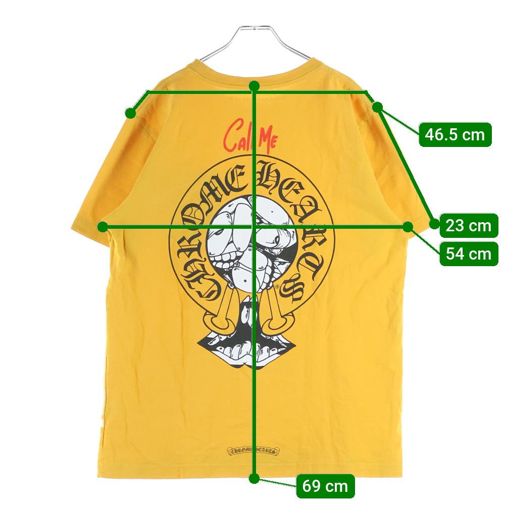 CHROME HEARTS(クロムハーツ) MATTY BOY PPO mustard Tee Call Me マッティボーイ マスタード プリント 半袖Tシャツ カットソー イエロー