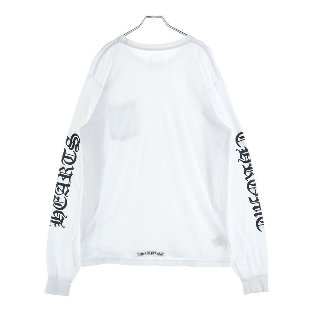 CHROME HEARTS(クロムハーツ) Neck Logo L/S TEE ネックロゴ ロングスリーブ長袖Tシャツ ホワイト