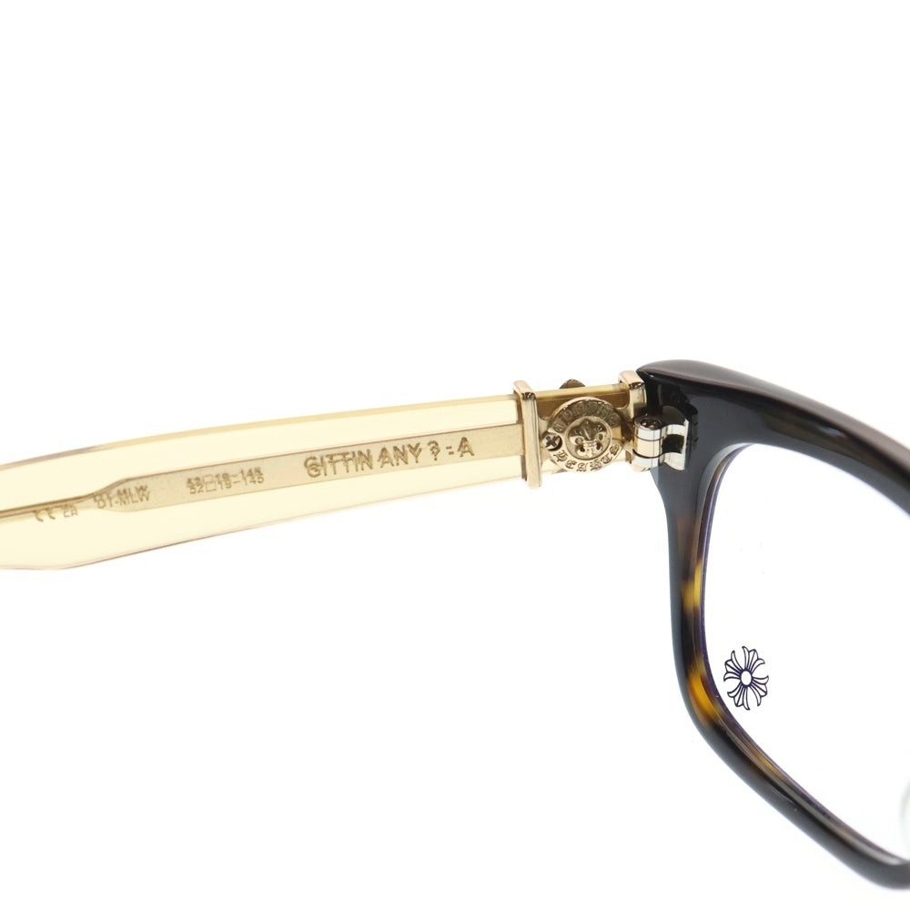 CHROME HEARTS(クロムハーツ) GITTIN ANY?-A BSフレアテンプルウェリントンサングラス 眼鏡 アイウェア ブラウン/クリア