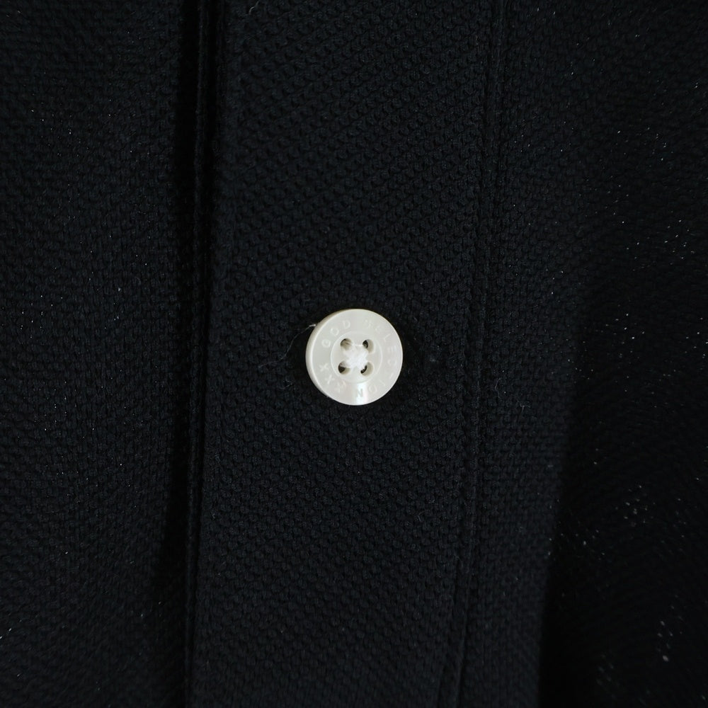 GOD SELECTION XXX(ゴッドセレクショントリプルエックス) ラバーロゴ パイル地 半袖ポロシャツ ブラック