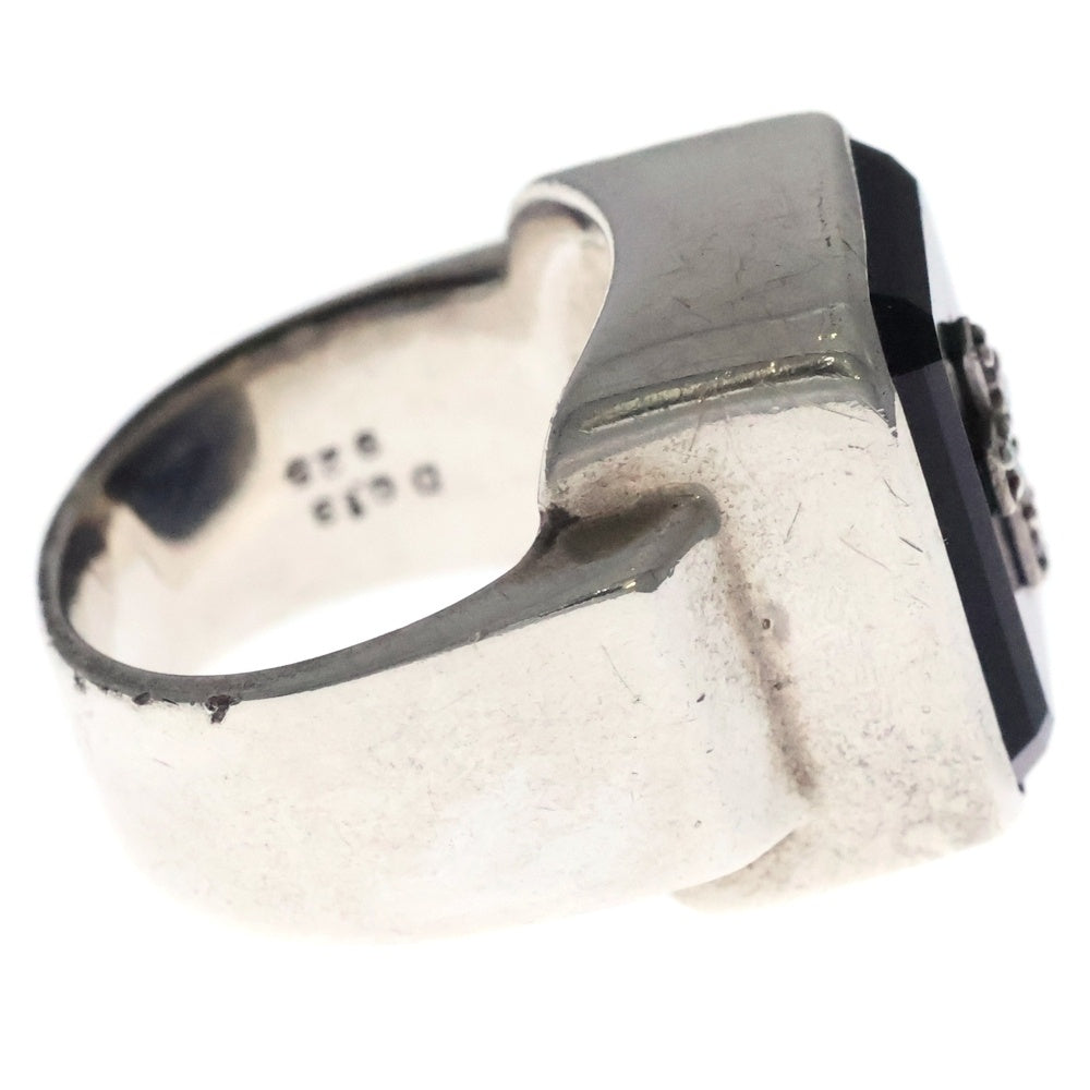 Justin Davis(ジャスティンデイヴィス) EMINEM RING エミネム スクエア クロス ダイヤ リング 指輪 シルバー/ブラック