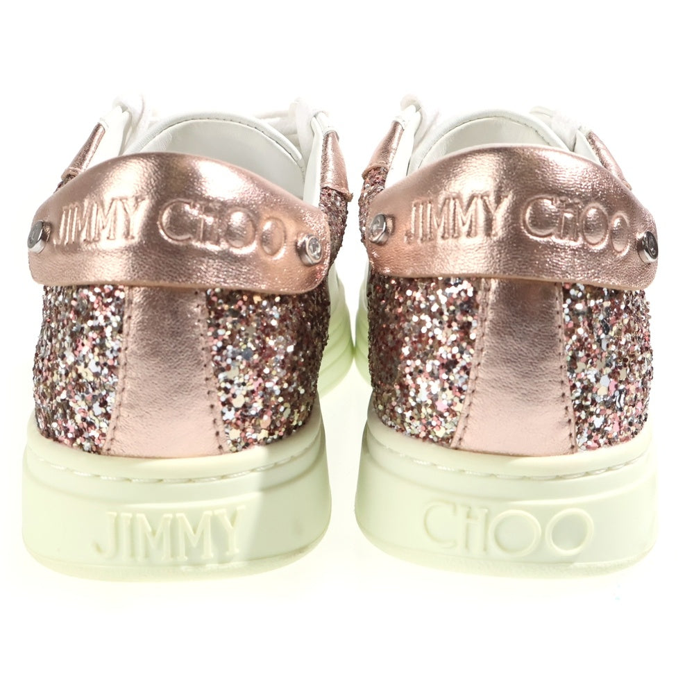 JIMMY CHOO(ジミーチュウ) ROME F-CGX スパンコール ローカットスニーカー ホワイト/ローズピンク レディース