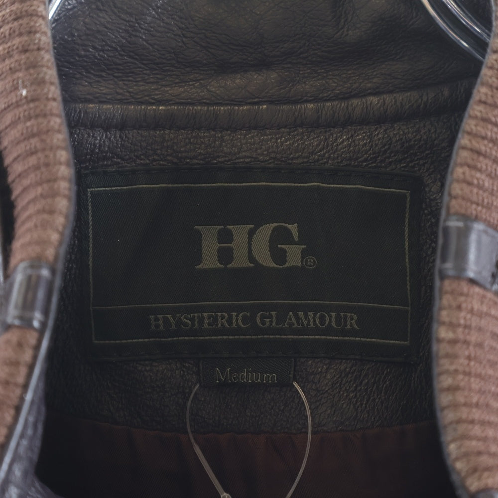 HYSTERIC GLAMOUR(ヒステリックグラマー) HG ピッグ レザージャケット ブルゾン ブラウン 4LB-1562