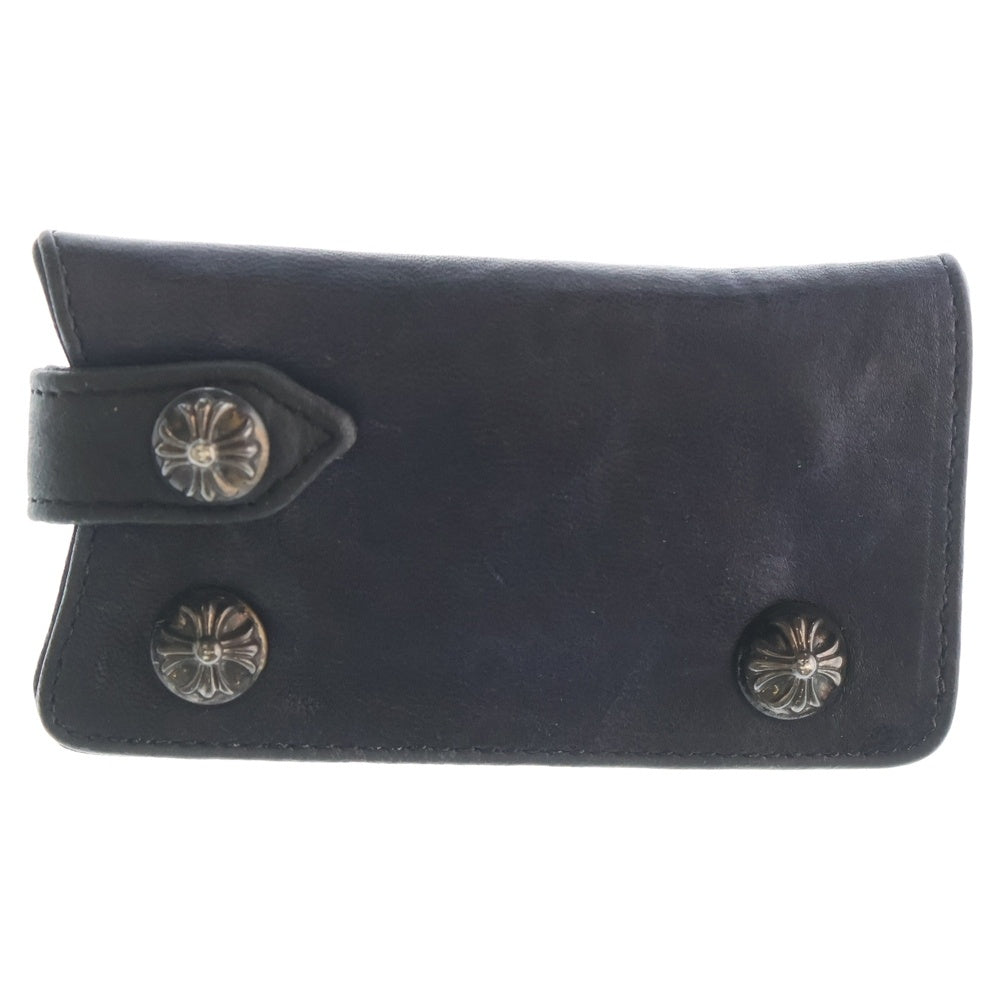 CHROME HEARTS(クロムハーツ) KEY CASE キーケース クロスボールボタン レザーキーケース ブラック