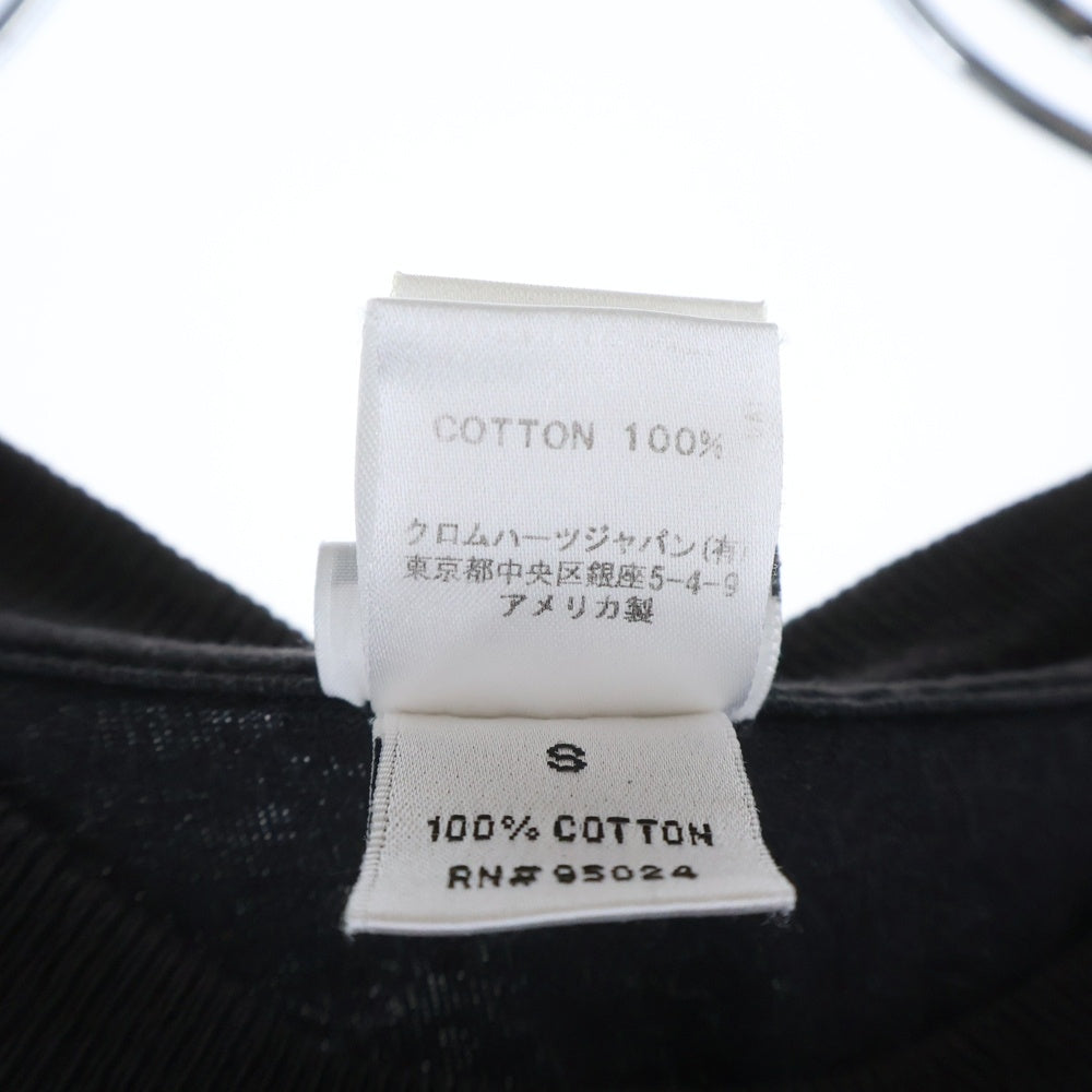 CHROME HEARTS(クロムハーツ) OLD AMERICAN FLAG TEE オールド アメリカンフラッグTシャツ 星条旗 ホースシュープリント 半袖カットソー ブラック