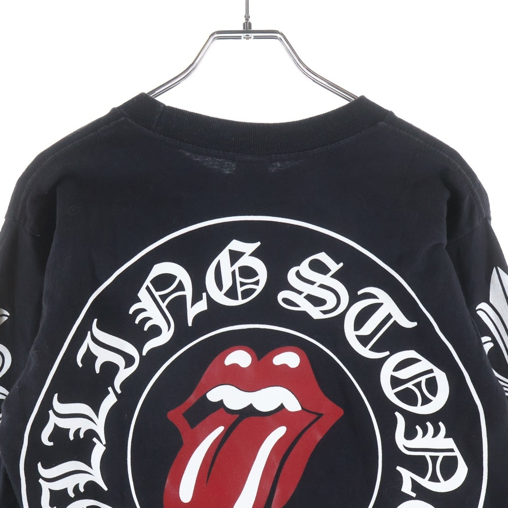 CHROME HEARTS(クロムハーツ) OLD ローリングストーンズ リップアンドタン バックホースシュー 袖フローラル 長袖Tシャツ ブラック
