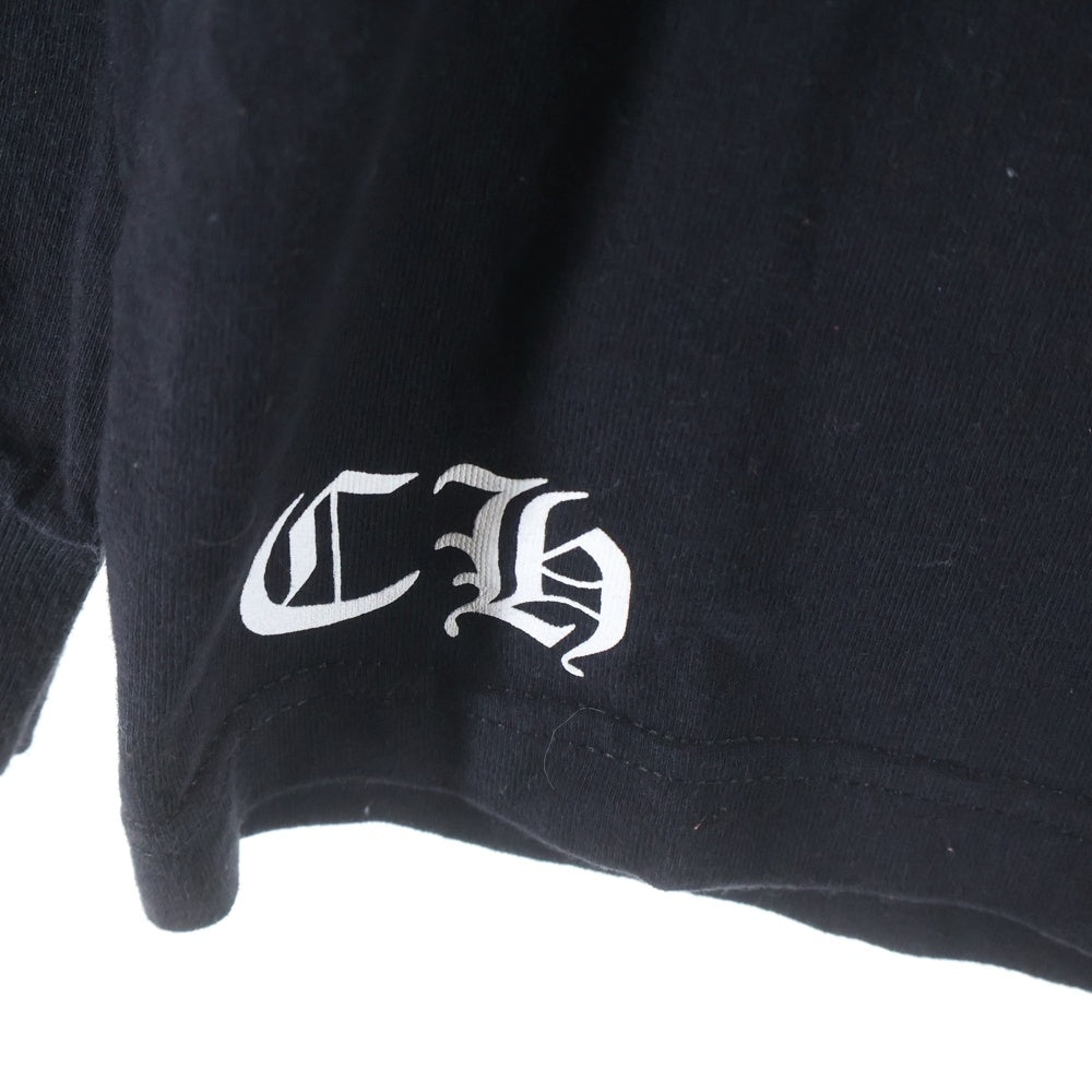 CHROME HEARTS(クロムハーツ) OLD ローリングストーンズ リップアンドタン バックホースシュー 袖フローラル 長袖Tシャツ ブラック