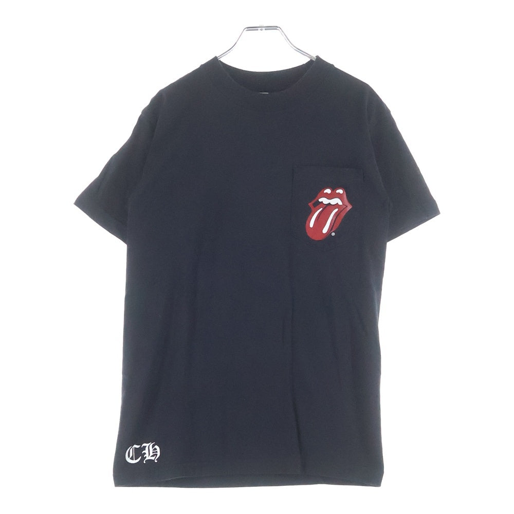CHROME HEARTS(クロムハーツ) OLD ローリングストーンズ リップアンドタン バックホースシュー 半袖Tシャツ ブラック