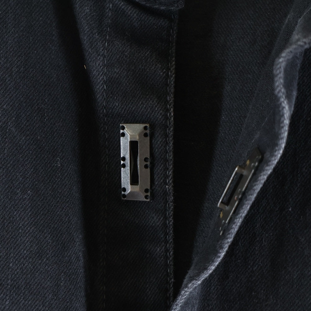 ISAMU KATAYAMA BACKLASH(イサムカタヤマバックラッシュ) シルケット13.5oz ハーフ丈 オールインワン つなぎ ブラック 1104-03