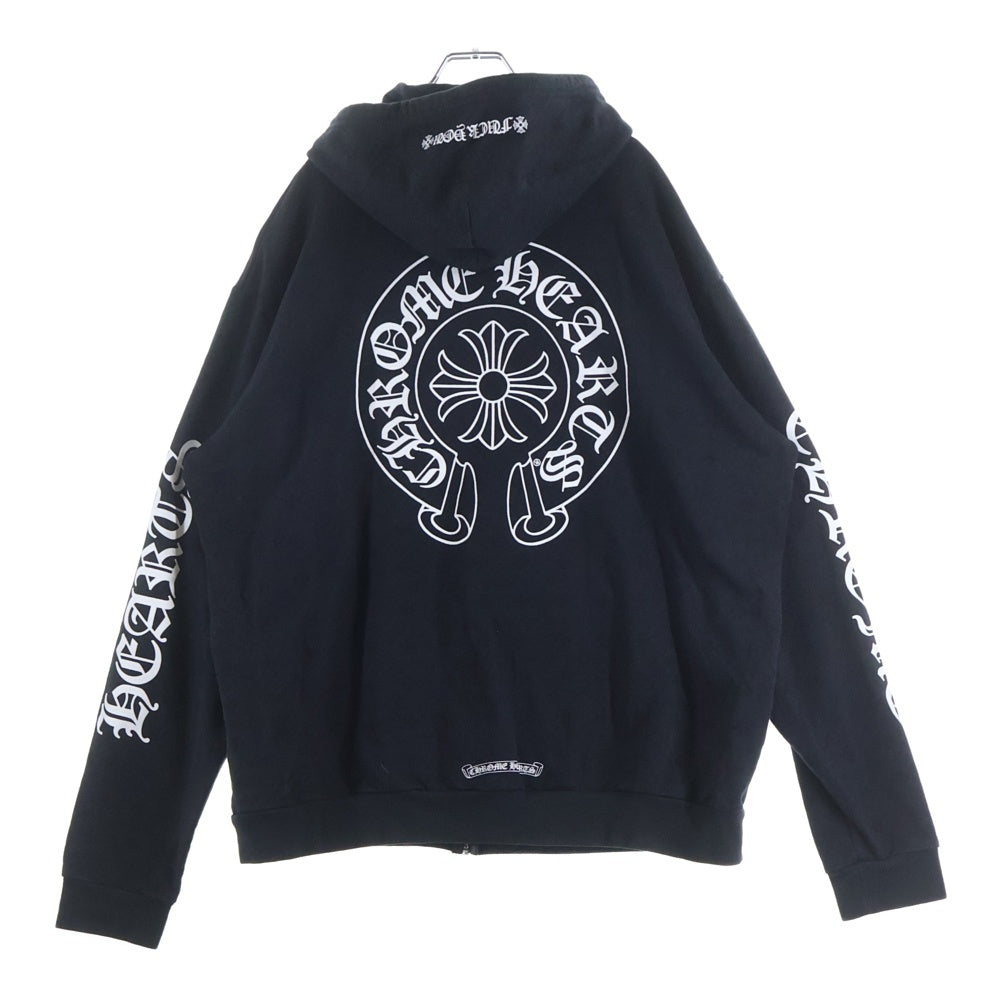 CHROME HEARTS(クロムハーツ) SWTSHRT HD ZIP CHプラス総柄 バックCHプラスプリント ジップパーカー ブラック
