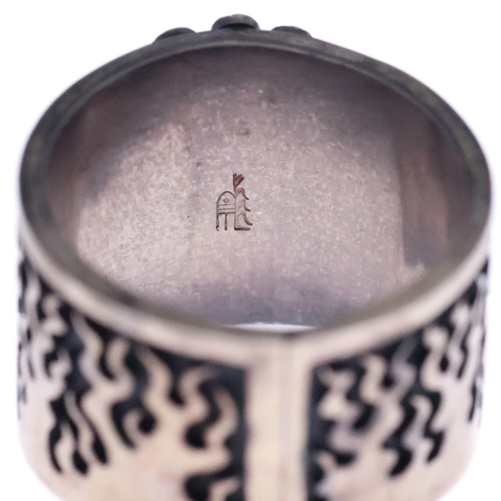 INDIAN JEWELRY(インディアンジュエリー) ホピ族 Charleston Lewis作 サンフェイス ファイヤー リング シルバー
