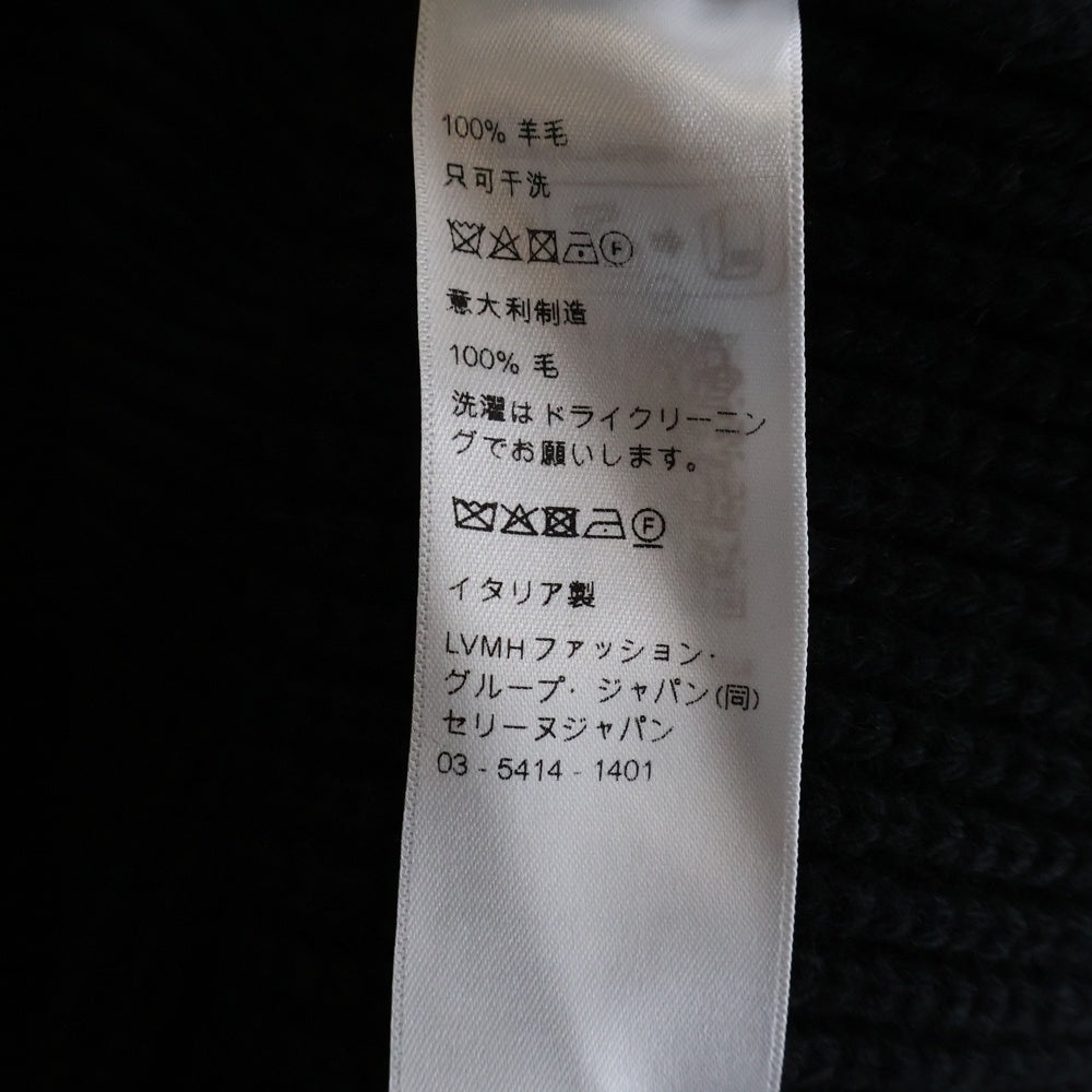 CELINE(セリーヌ) トラッカーセーター トリオンフ ハーフジップ ニット リブ編みウール ブラック RY0FA0ZPV 38NO