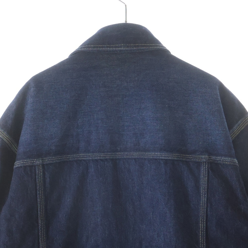 G-FRANCO(ジーフランコ) クロコダイルレザーパッチ付き デニムジャケット インディゴ 24JAWM-01