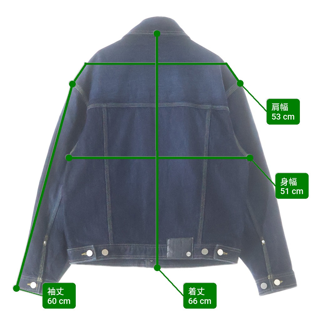 G-FRANCO(ジーフランコ) クロコダイルレザーパッチ付き デニムジャケット インディゴ 24JAWM-01