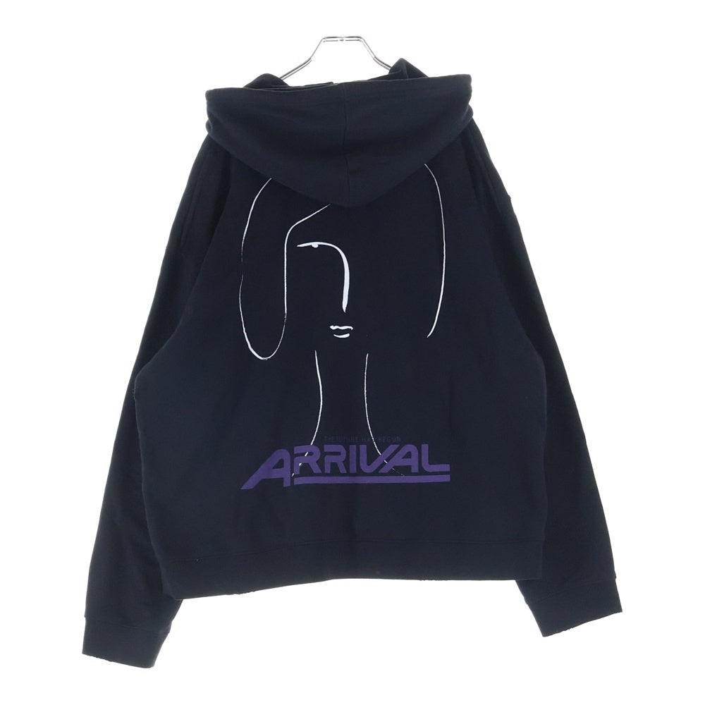 RAF SIMONS(ラフシモンズ) 21AW Arrival Distressed Printed Hoodie フーディー パーカー ブラック