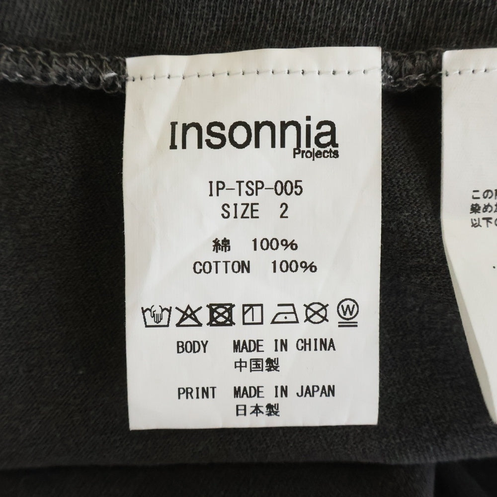 insonnia(インソニア) 25ss スマッシングパンプキンズ プリント Tシャツ カットソー グレー