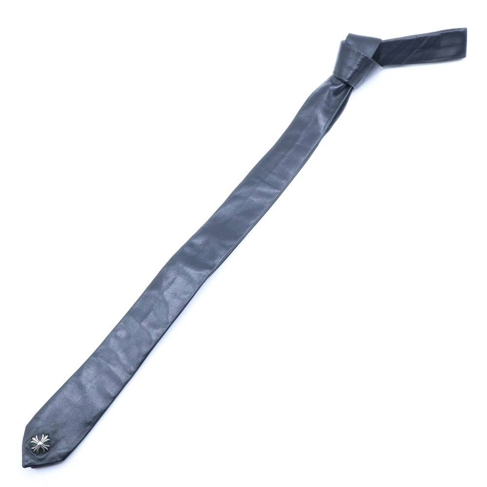 CHROME HEARTS(クロムハーツ) TIE NEK SKNNY LTHR CHプラスモチーフ レザーネクタイ ブラック
