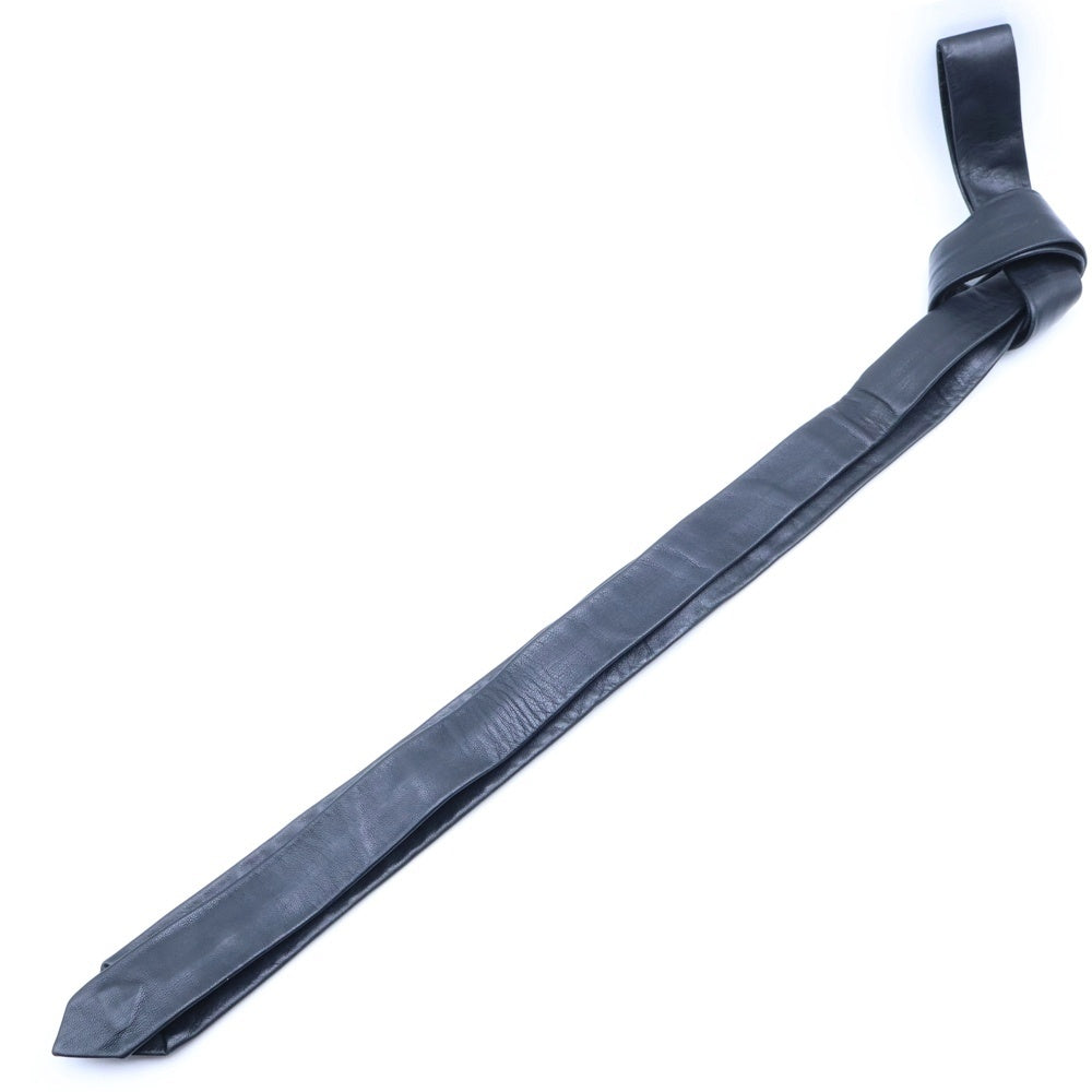 CHROME HEARTS(クロムハーツ) TIE NEK SKNNY LTHR CHプラスモチーフ レザーネクタイ ブラック