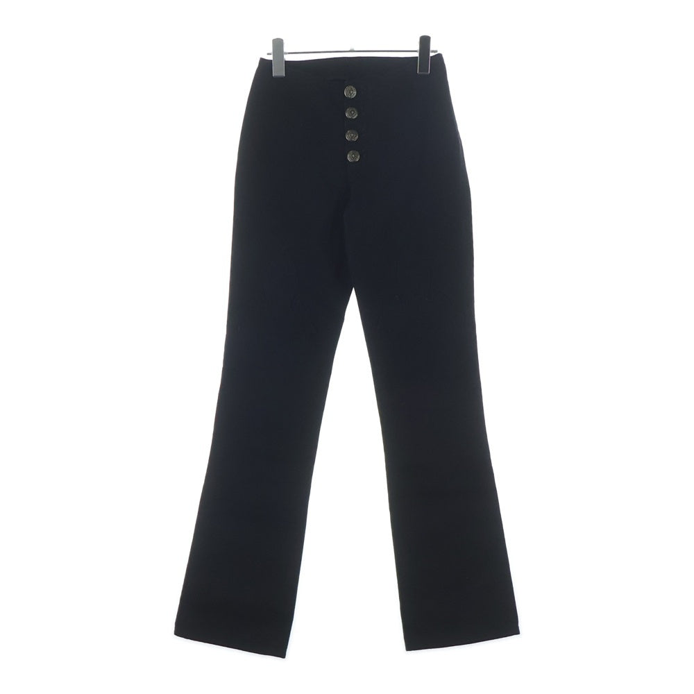 CHROME HEARTS(クロムハーツ) OLD FLEURKNEE ホースシューボタン フレアニーデニムパンツ ブラック レディース