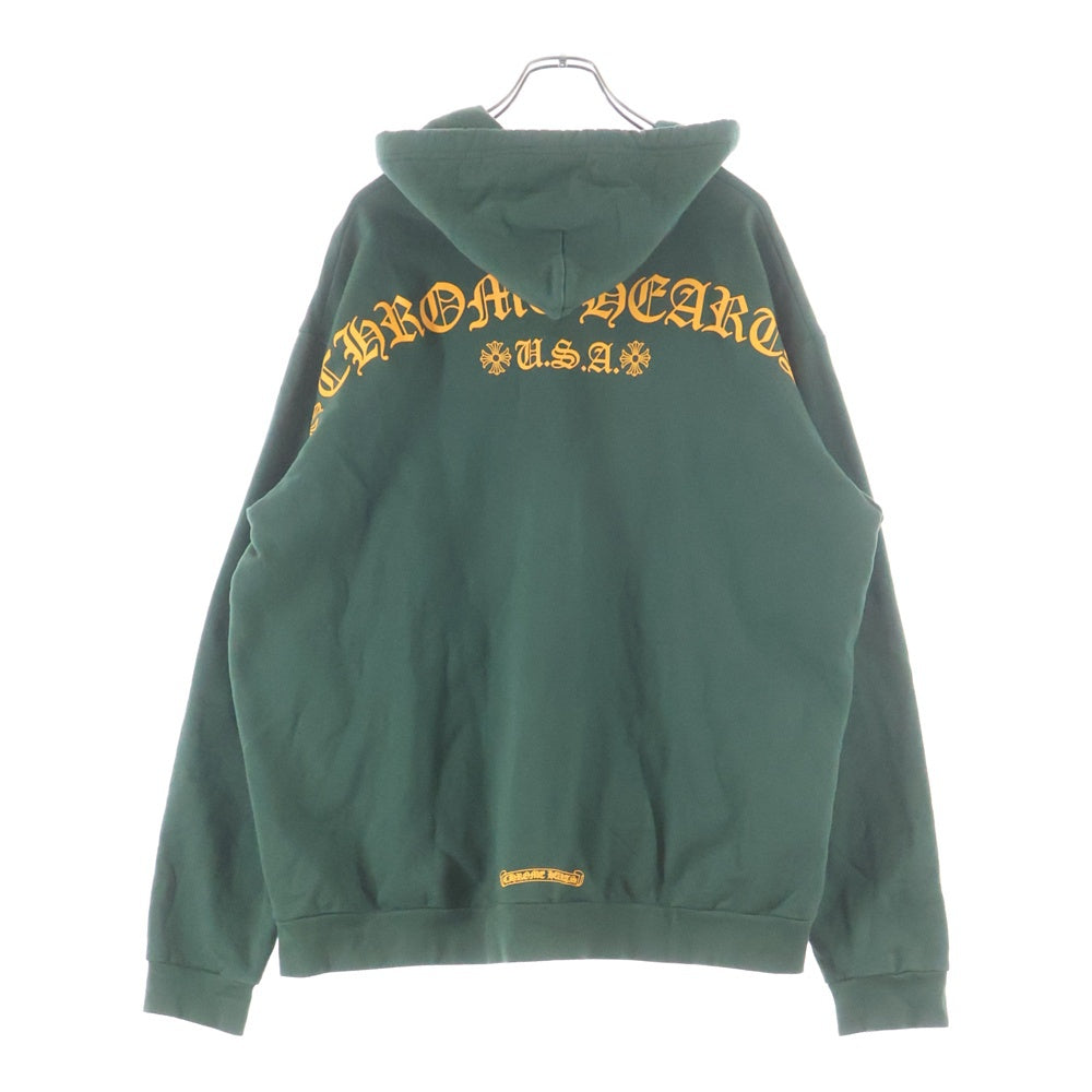 CHROME HEARTS(クロムハーツ) SWTSHRT PLV バックアーチロゴプリント プルオーバーパーカー グリーン