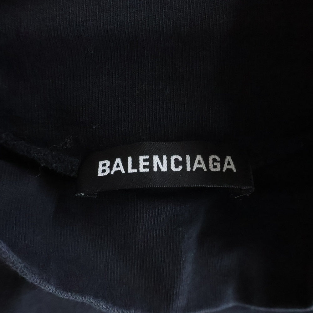 BALENCIAGA(バレンシアガ) 19AW Multi Logo Turtle Neck Long Sleeve Tee マルチロゴ タートルネックロングスリーブTシャツ 長袖カットソー ロンT ブラック 594582 TGV79