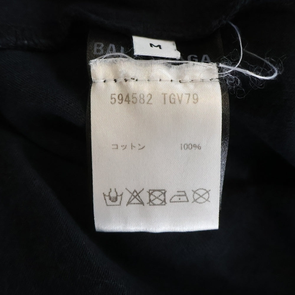 BALENCIAGA(バレンシアガ) 19AW Multi Logo Turtle Neck Long Sleeve Tee マルチロゴ タートルネックロングスリーブTシャツ 長袖カットソー ロンT ブラック 594582 TGV79