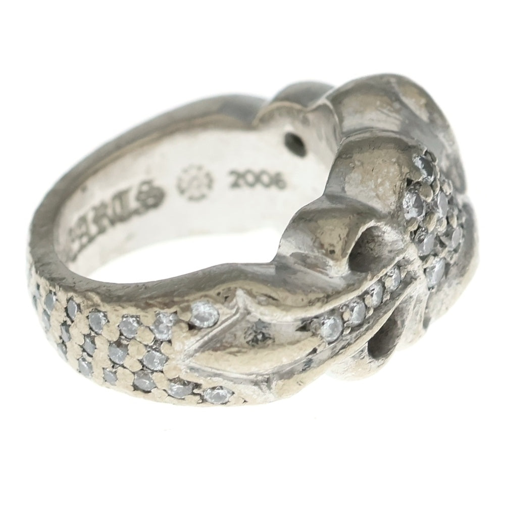 CHROME HEARTS(クロムハーツ) 18K FLRL CRS HRT P DIA フローラルハート PAVEダイヤ ホワイトゴールドリング 7号