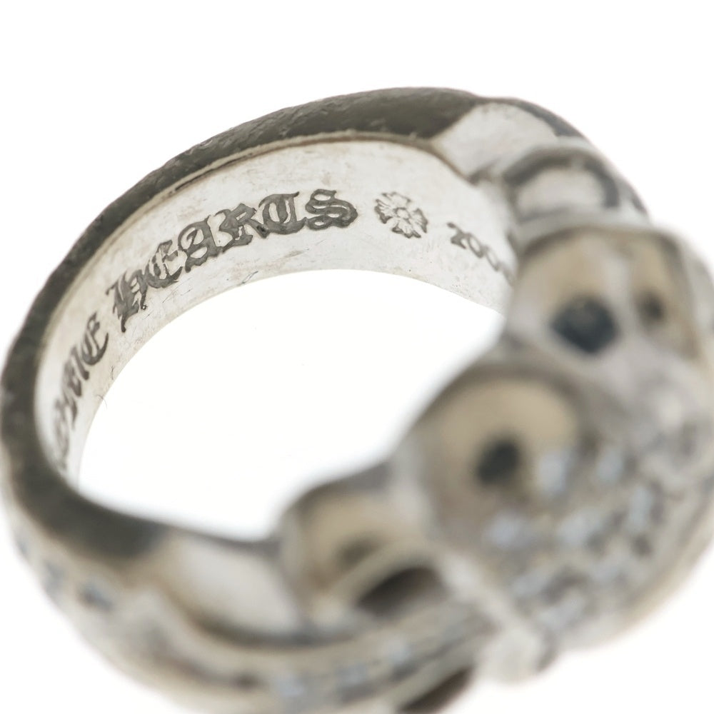 CHROME HEARTS(クロムハーツ) 18K FLRL CRS HRT P DIA フローラルハート PAVEダイヤ ホワイトゴールドリング 7号