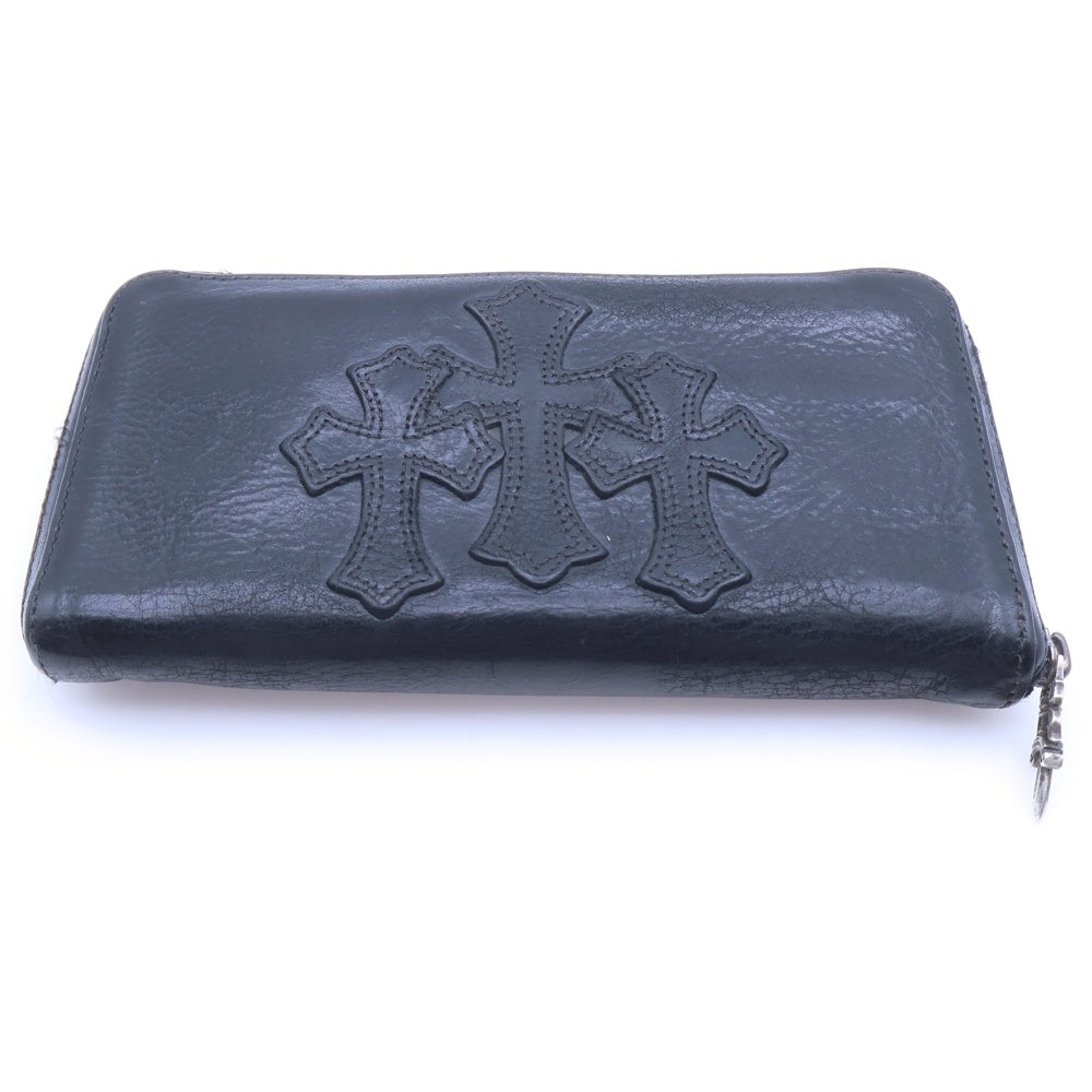 CHROME HEARTS(クロムハーツ) REC F ZIP 3クロス ラウンドジップレザーウォレット 財布 ブラック