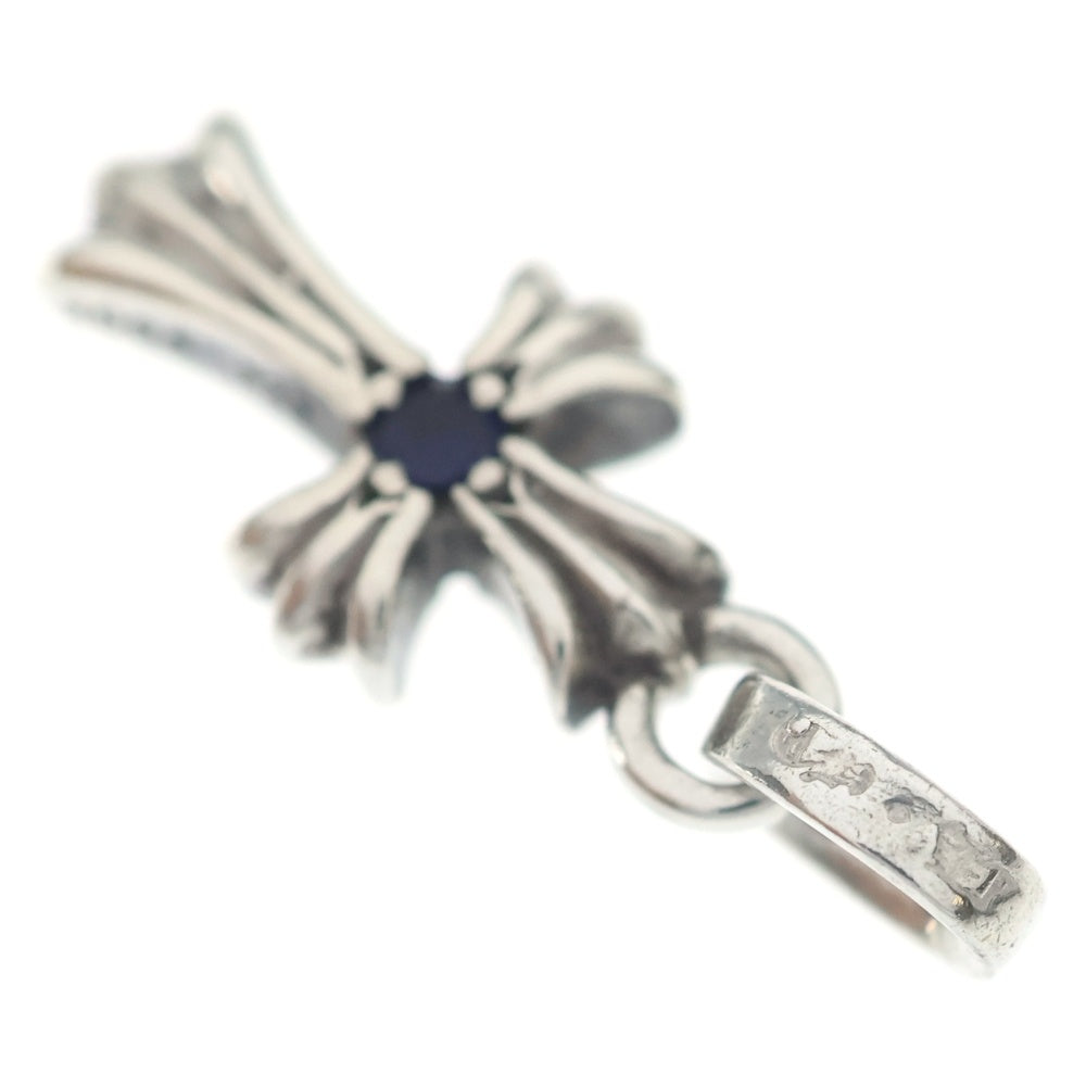 CHROME HEARTS(クロムハーツ) CRS BBYFAT SAP ベイビーファットクロス 両面1サファイア ペンダントトップ シルバー