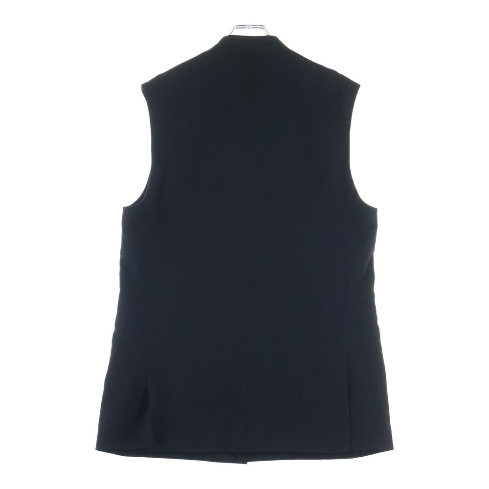 Yohji Yamamoto POUR HOMME(ヨウジヤマモト プールオム) Wool Gabardine Stand Collar Vest ウールジレベスト ブラック HP-V06-100
