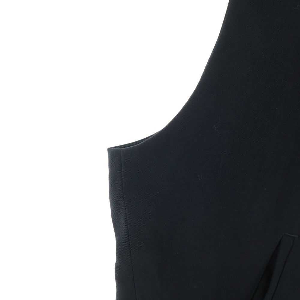 Yohji Yamamoto POUR HOMME(ヨウジヤマモト プールオム) Wool Gabardine Stand Collar Vest ウールジレベスト ブラック HP-V06-100