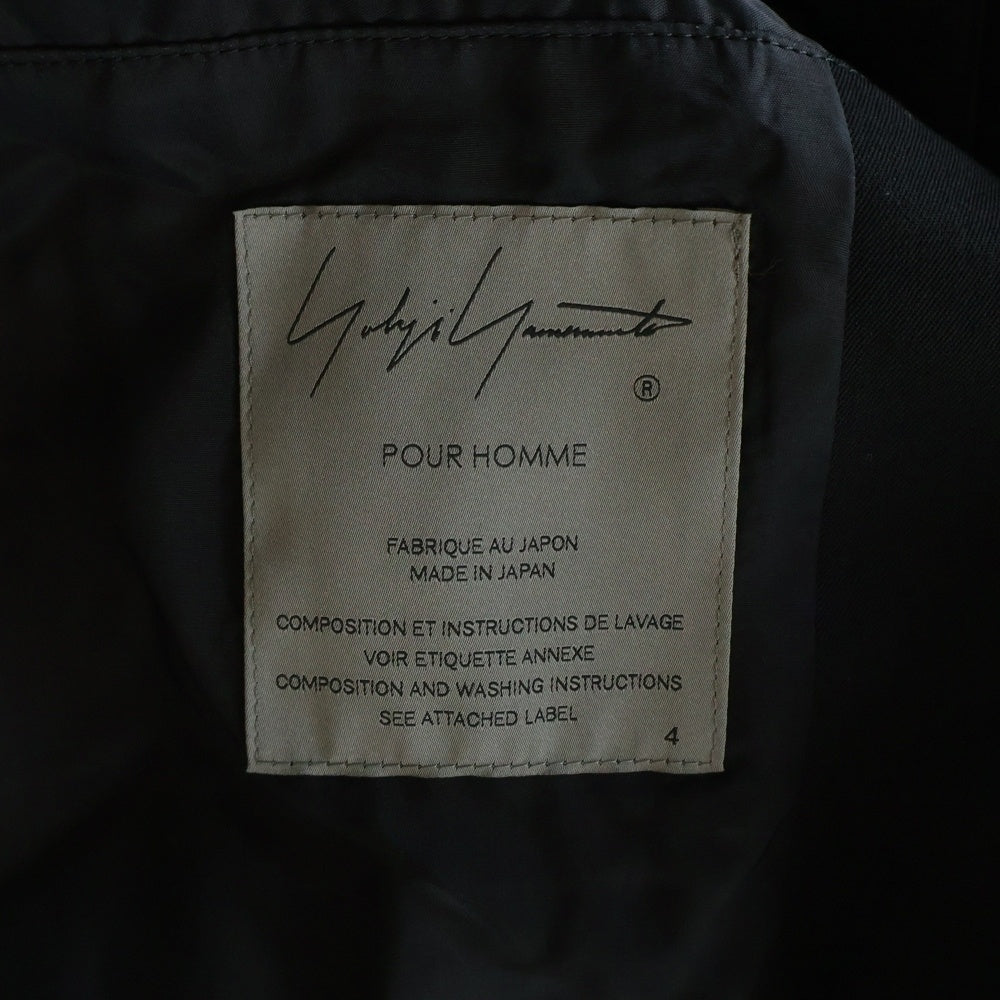 Yohji Yamamoto POUR HOMME(ヨウジヤマモト プールオム) Wool Gabardine Stand Collar Vest ウールジレベスト ブラック HP-V06-100