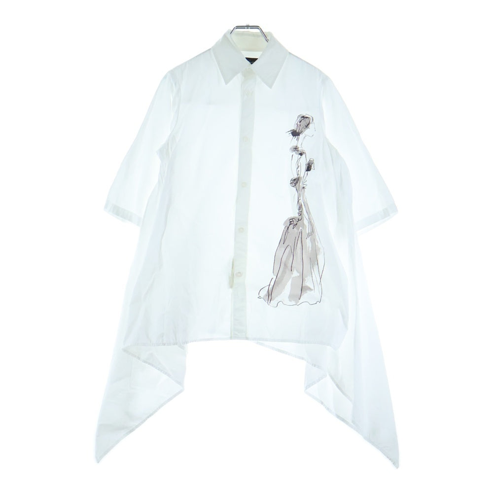 Yohji Yamamoto(ヨウジヤマモト) Collections フロントプリント シャツ ホワイト FG-B60-022