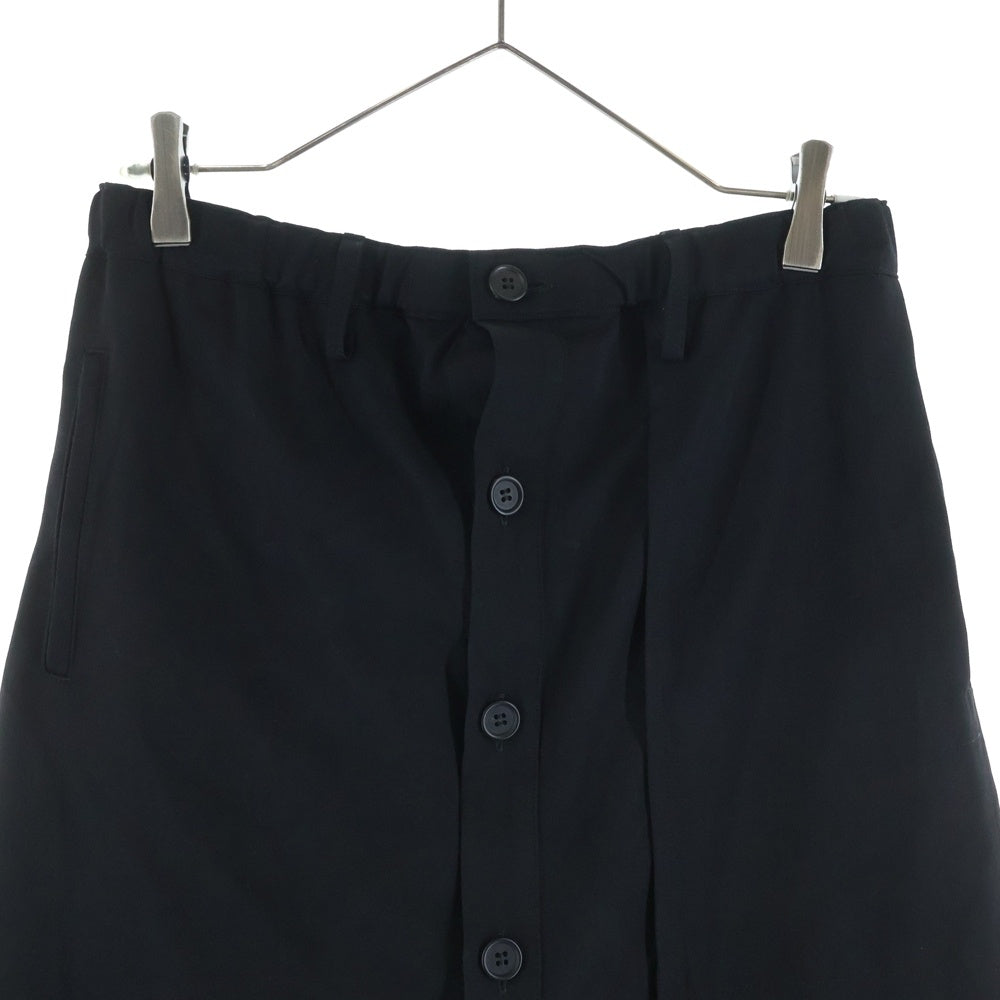Yohji Yamamoto(ヨウジヤマモト) フロントボタン ワイドスラックス ブラック FO-P11-100