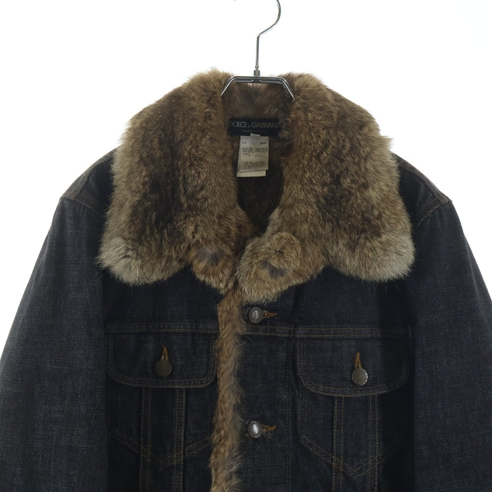 DOLCE & GABBANA(ドルチェアンドガッバーナ) 02AW ラパンファー デニム ジャケット SP06 9305 インディゴ