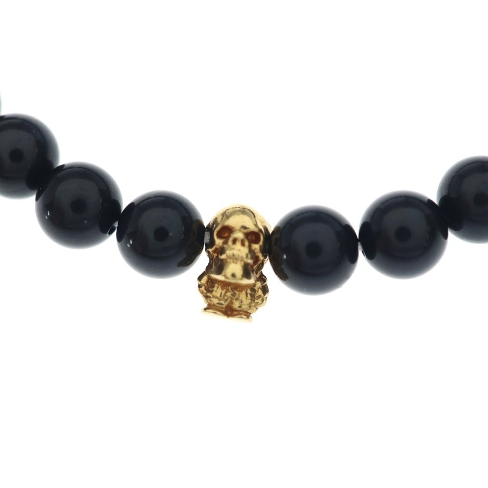 CHROME HEARTS(クロムハーツ) 22K 6mm BEAD 6mmビーズブレス FOTI BEAD84 フォティビーズ ブレスレット ブラック/ゴールド