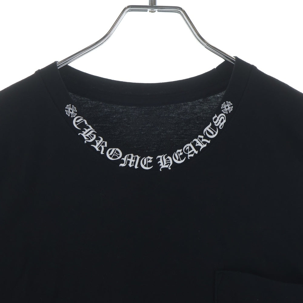 CHROME HEARTS(クロムハーツ) NECK LOGO TEE ネックロゴプリント半袖Tシャツ ブラック