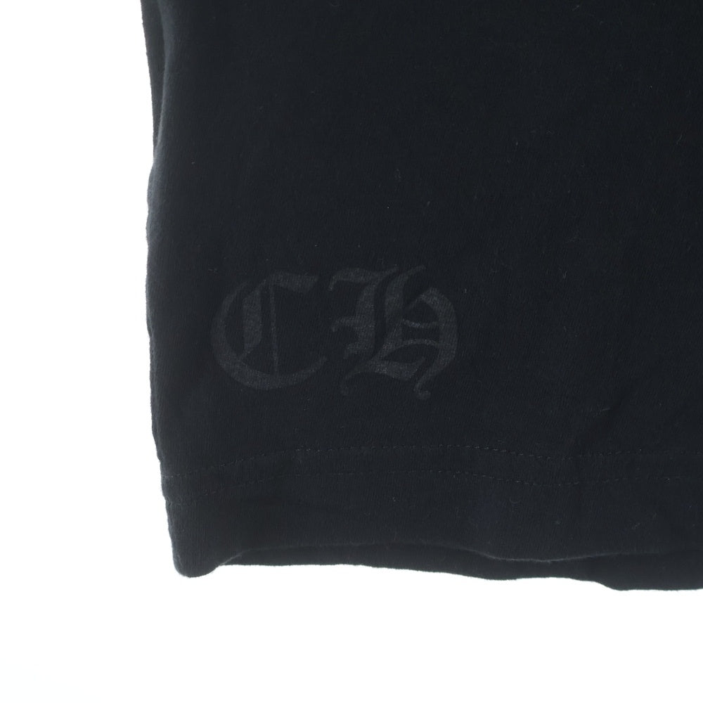 CHROME HEARTS(クロムハーツ) NECK LOGO TEE ネックロゴプリント半袖Tシャツ ブラック