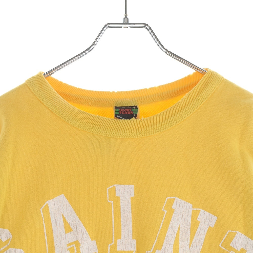 SAINT MICHAEL(セントマイケル) ×DENIM TEARS フロントプリント ダメージ加工 スウェット イエロー SM-A21-0000-049