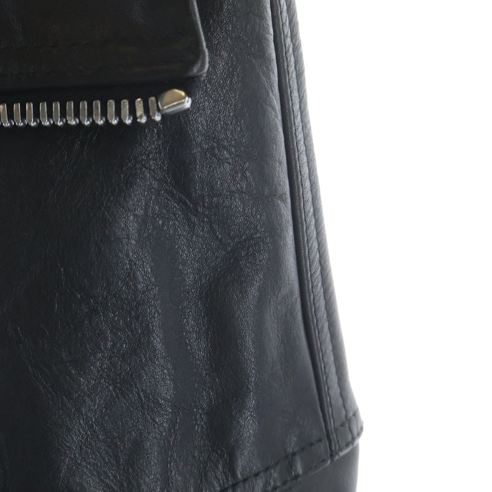 Rick Owens(リックオウエンス) Dracucollar Jacket クロップド レザージャケット ブラック RR02E1705-LOO