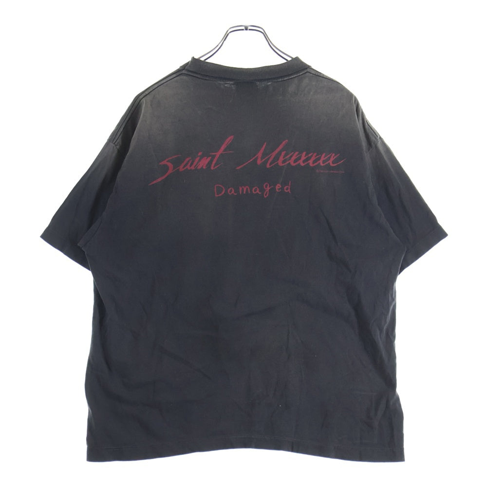 SAINT MICHAEL(セントマイケル) 25SS フロントプリント 半袖Tシャツ ブラック SM-HR8-0000-017